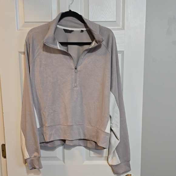 Danskin Cream Tan 1/4 Zip Pullover - Picture 1 of 4